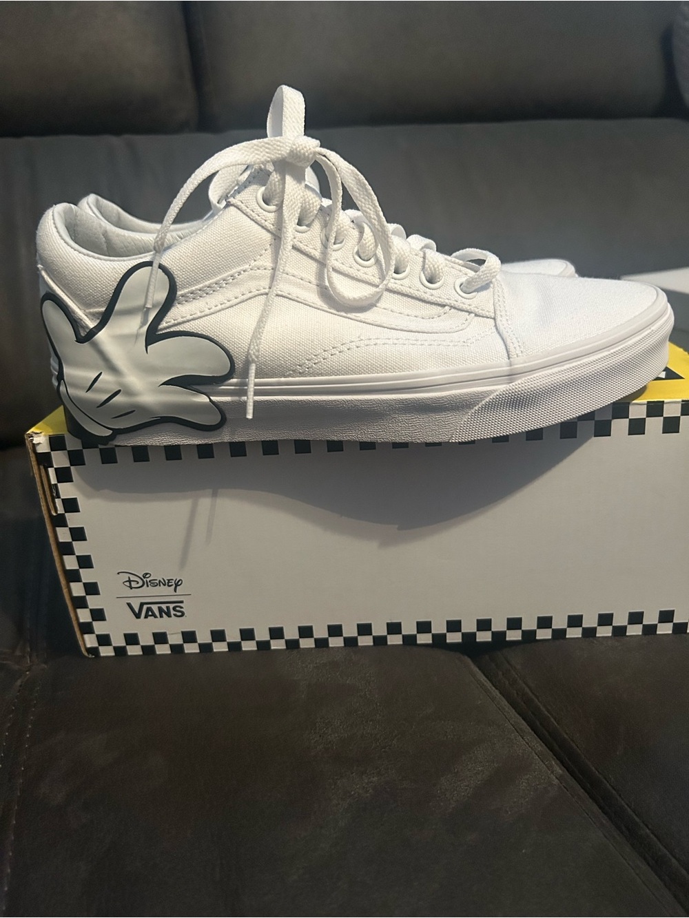 Vans Disney White Low-Top Sneakers with Black Accent